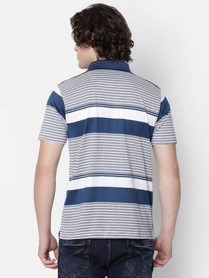 blue striped collared t-shirt - 16497892 - Standard Image - 3