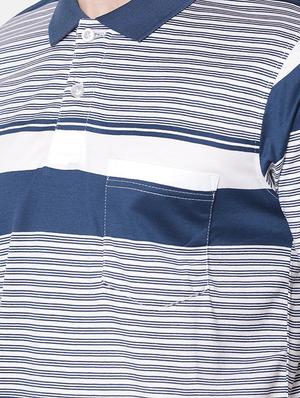blue striped collared t-shirt - 16497892 - Standard Image - 5