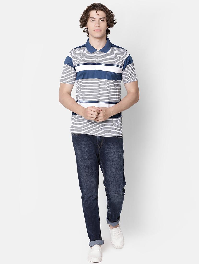 blue striped collared t-shirt - 16497892 - Zoom Image - 4