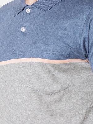 blue collared pocket t-shirt - 16497893 - Standard Image - 5