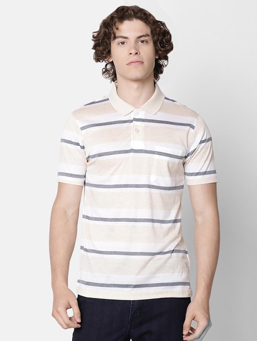 beige striped pocket t-shirt - 16497894 - Zoom Image - 1
