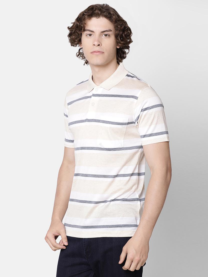 beige striped pocket t-shirt - 16497894 - Zoom Image - 2