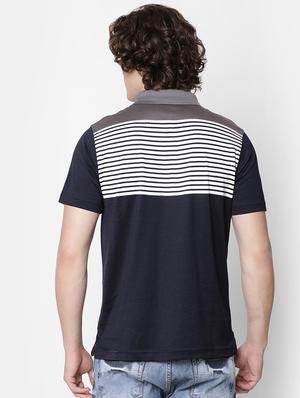 navy blue striped pocket t-shirt - 16497915 - Standard Image - 3