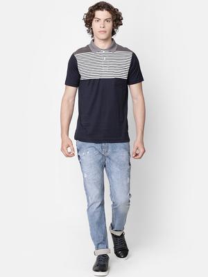 navy blue striped pocket t-shirt - 16497915 - Standard Image - 4