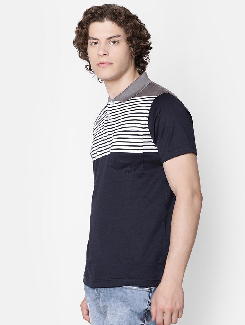 navy blue striped pocket t-shirt - 16497915 - Zoom Image - 2