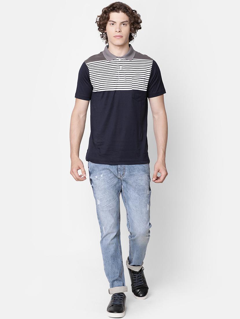navy blue striped pocket t-shirt - 16497915 - Zoom Image - 4