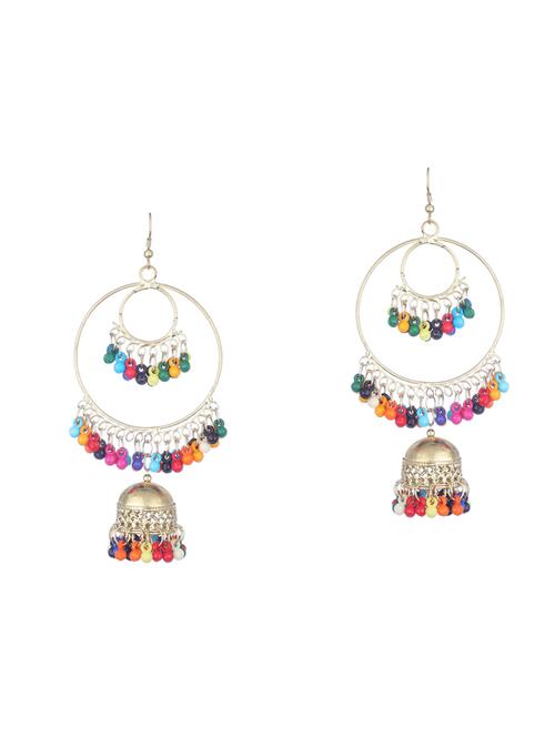 multi colored metal jhumka earring - 16497962 - Standard Image - 1