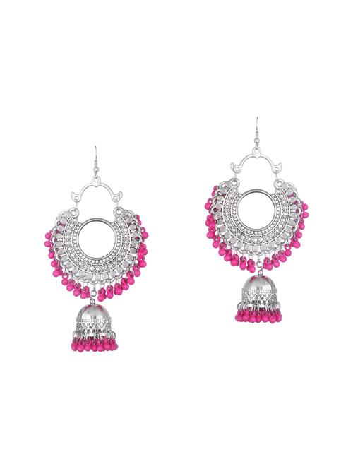 pink metal jhumka earring - 16497978 - Standard Image - 1
