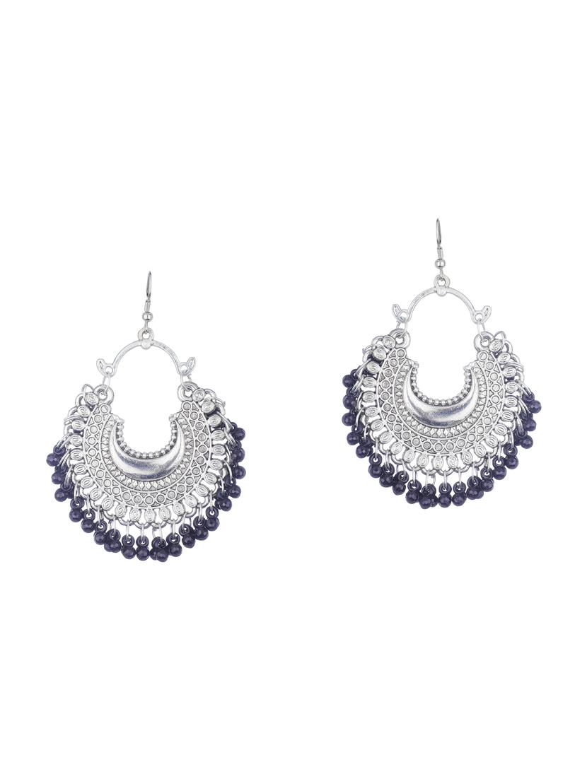 black metal jhumka earring - 16498001 - Zoom Image - 1