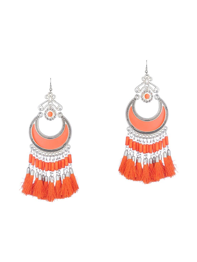 orange metal drop earring - 16498033 - Zoom Image - 1