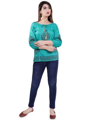 tie up neck printed top - 16498536 - Standard Image - 4