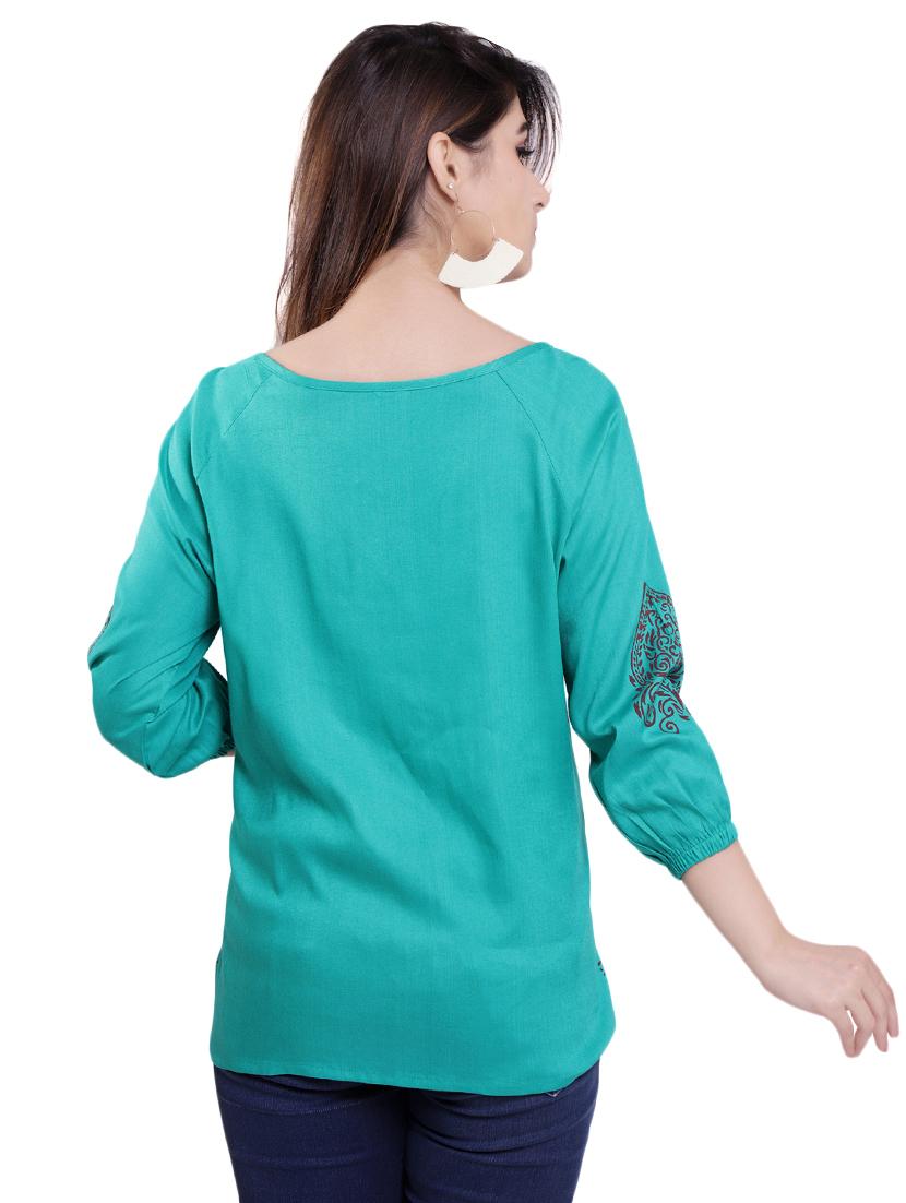 tie up neck printed top - 16498536 - Zoom Image - 3