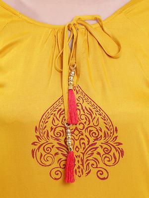 tie up neck printed top - 16498539 - Standard Image - 5