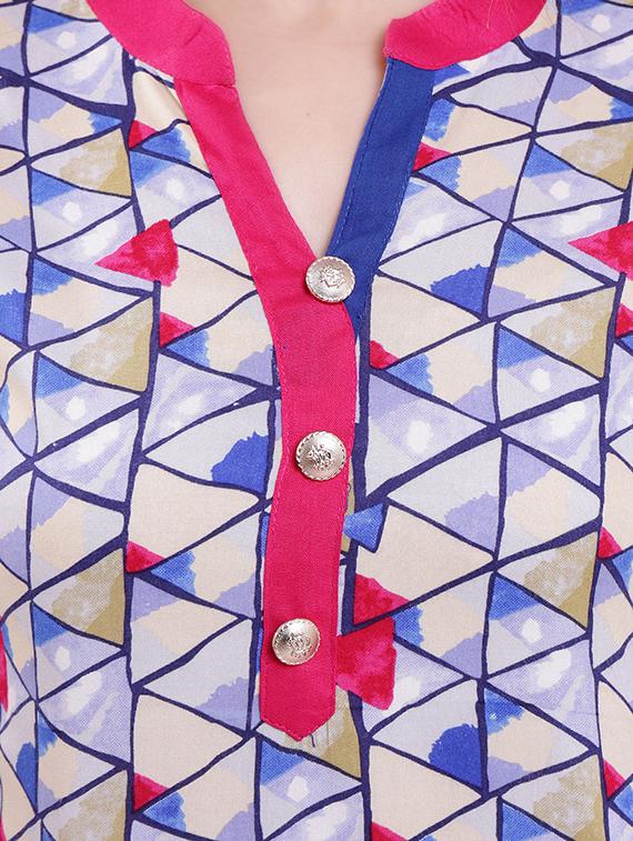 mandarin neck bell sleeved top - 16498545 - Zoom Image - 5