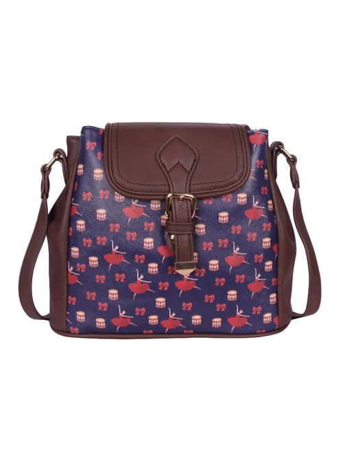 purple leatherette (pu) regular sling bag - 16498705 - Very Small Image - 1