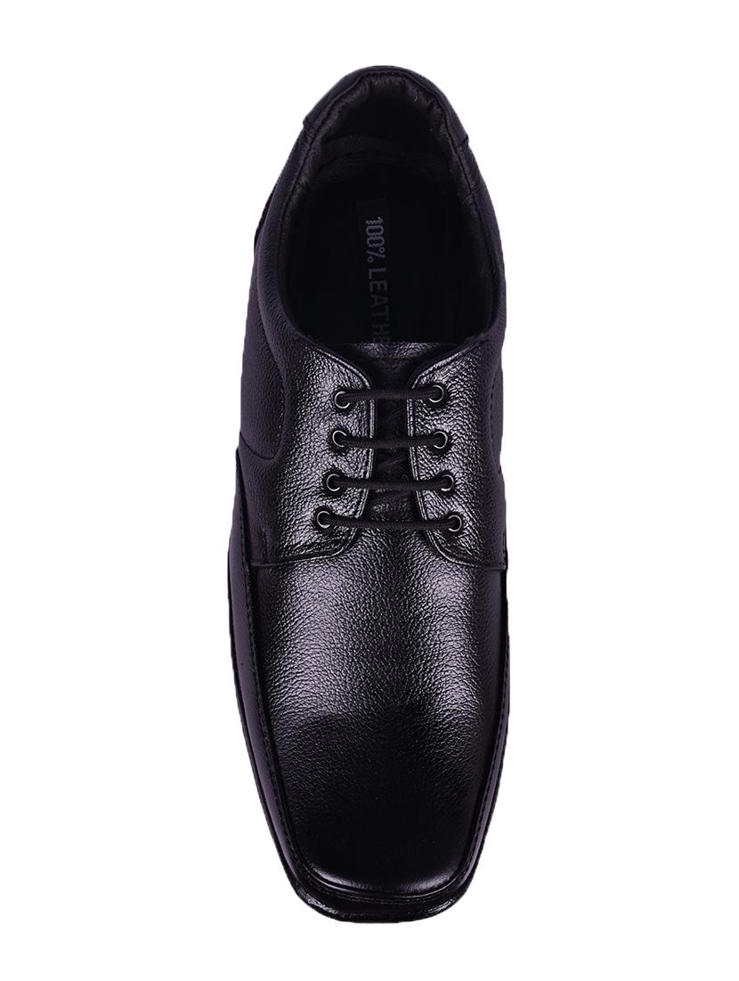avinash handicrafts black leather lace-up derbys - 16499139 - Zoom Image - 4
