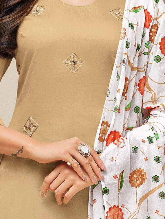 embroidered palazzo unstitched suit - 16499528 - Zoom Image - 2