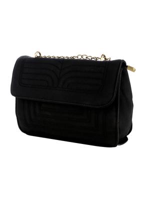black leatherette (pu) regular sling bag - 16499892 - Standard Image - 4