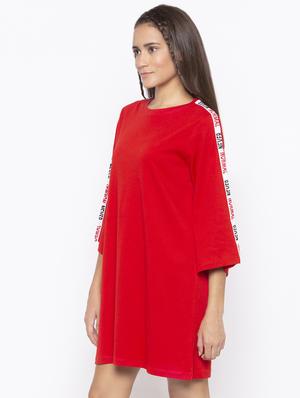 crew neck tape detail shift dress - 16500328 - Standard Image - 2