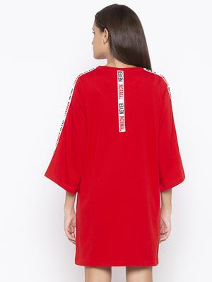 crew neck tape detail shift dress - 16500328 - Standard Image - 3