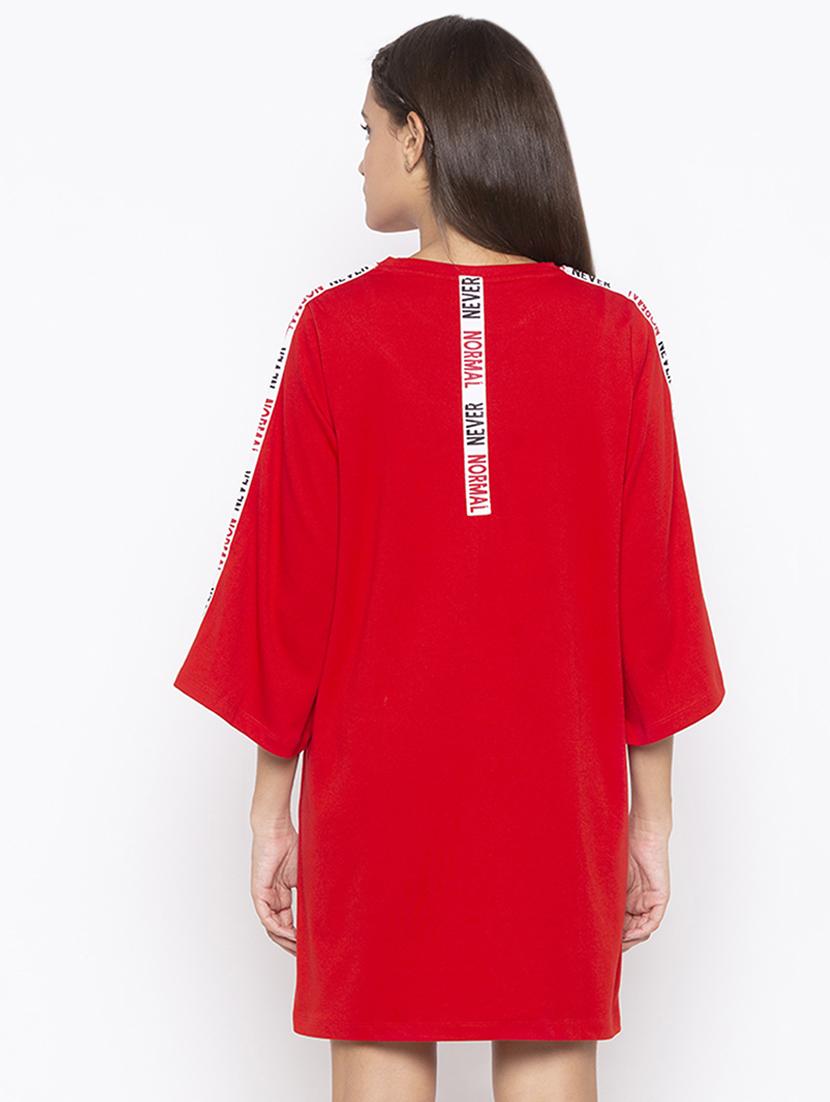 crew neck tape detail shift dress - 16500328 - Zoom Image - 3