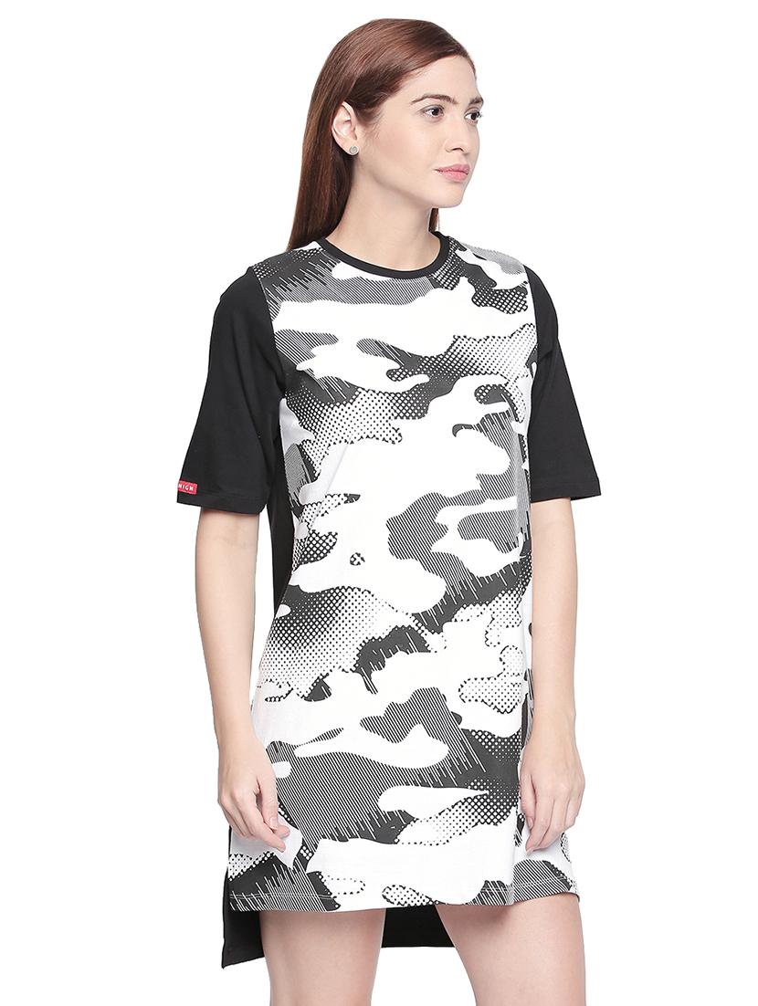 crew neck camouflage shift dress - 16500333 - Zoom Image - 1