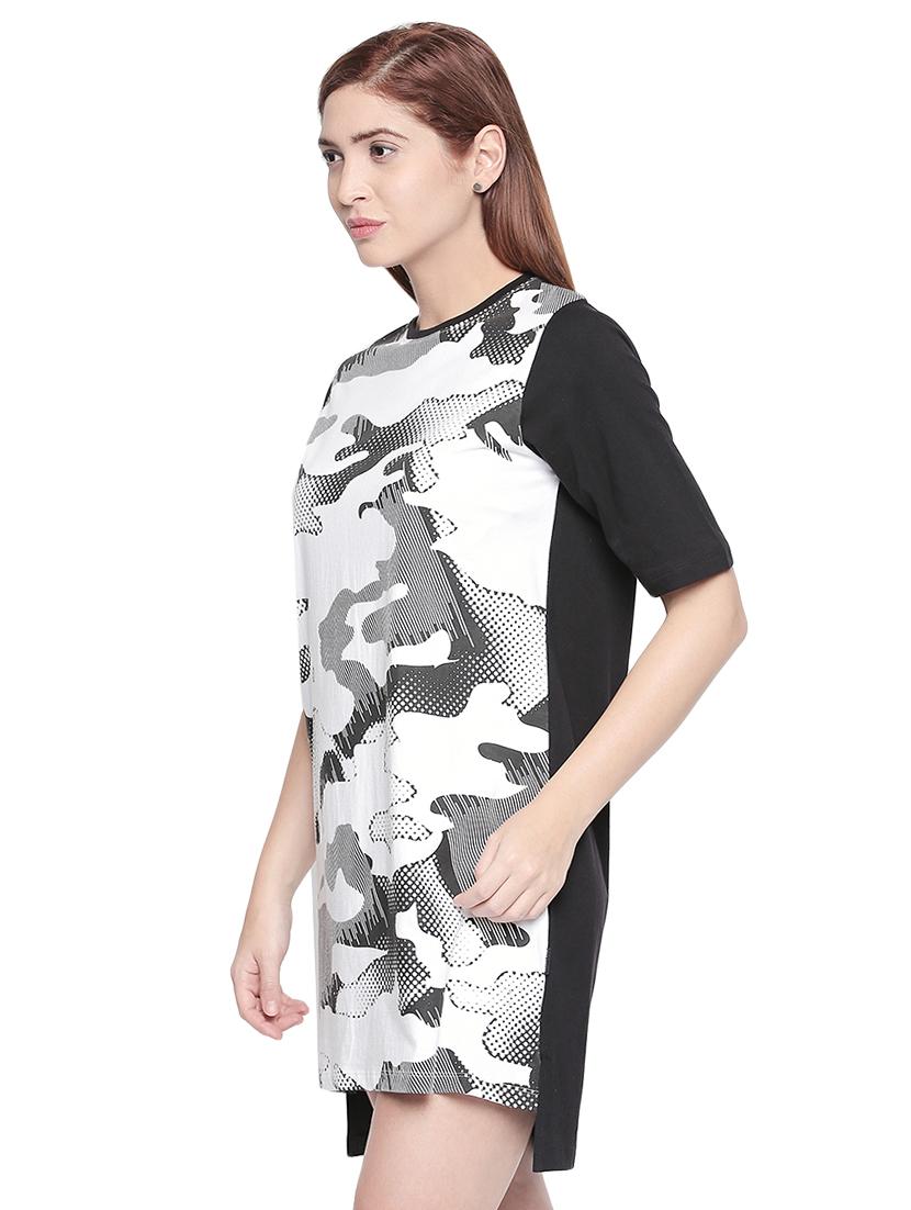 crew neck camouflage shift dress - 16500333 - Zoom Image - 2