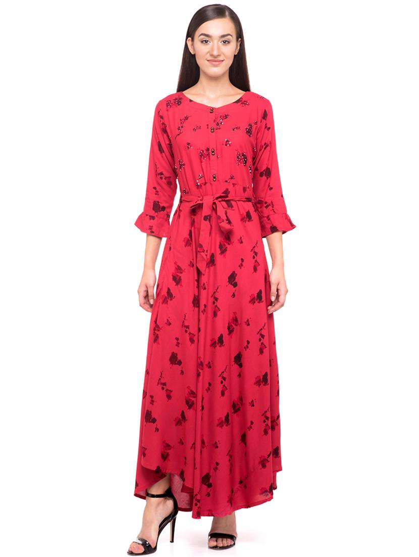 tie front flared maxi dress - 16501076 - Zoom Image - 1