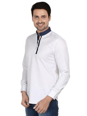 white solid short kurta - 16501119 - Standard Image - 2