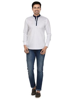 white solid short kurta - 16501119 - Standard Image - 4
