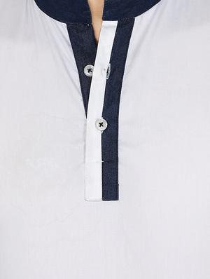 white solid short kurta - 16501119 - Standard Image - 5