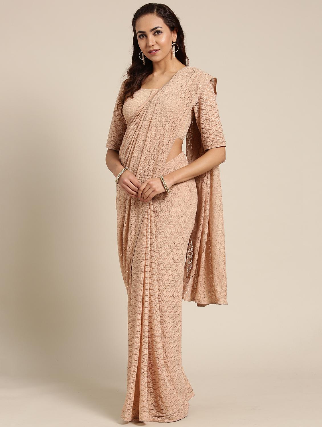 tonal embroidered saree with blouse - 16501295 - Zoom Image - 1