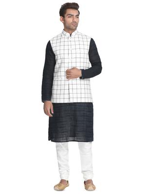 white checkered nehru jacket - 16501527 - Standard Image - 4