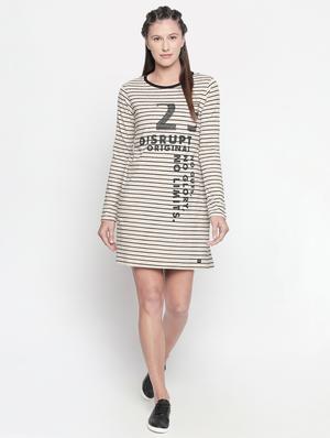 round neck striped quirky shift dress - 16501573 - Standard Image - 4
