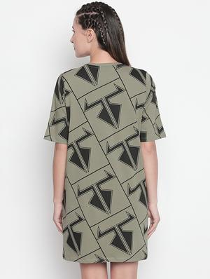 crew neck abstract shift dress - 16501575 - Standard Image - 3