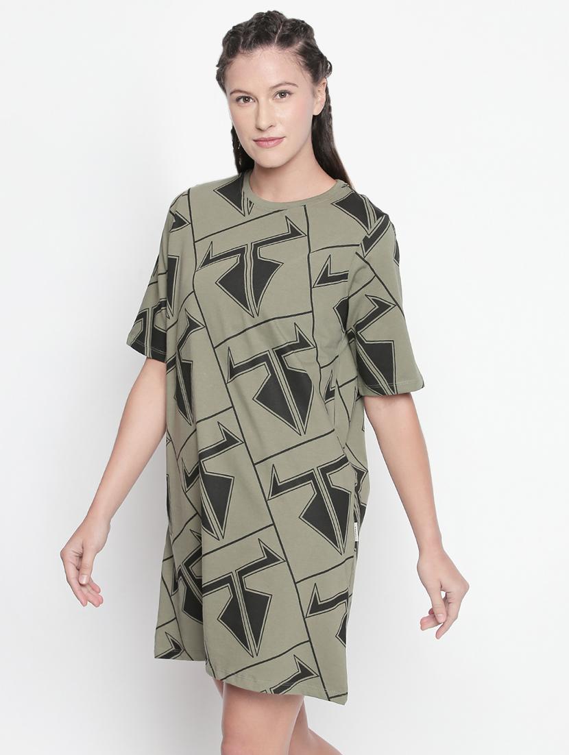 crew neck abstract shift dress - 16501575 - Zoom Image - 2