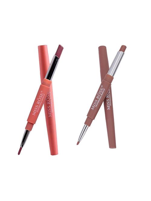 miss rose combo of 2 lip liner plus lipsticks, (7-33) - 16502124 - Standard Image - 1