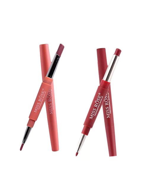miss rose combo of 2 lip liner plus lipsticks, (7-36) - 16502126 - Standard Image - 1