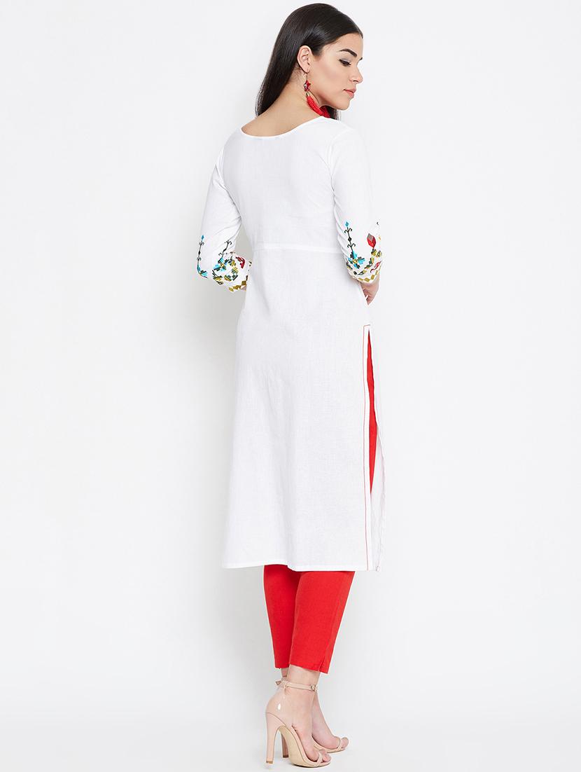 embroidered straight kurta - 16502284 - Zoom Image - 3