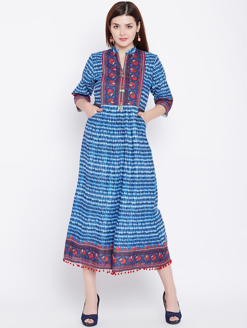 printed a-line kurta - 16502288 - Zoom Image - 1