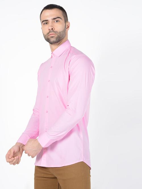 pink solid casual shirt - 16502321 - Standard Image - 1