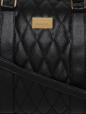 black leatherette (pu) regular handbag - 16502364 - Standard Image - 4