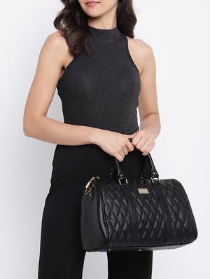 black leatherette (pu) regular handbag - 16502364 - Standard Image - 6
