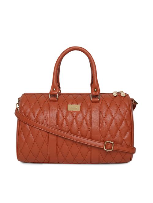 tan leatherette (pu) regular handbag - 16502369 - Standard Image - 1