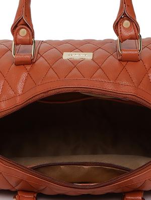 tan leatherette (pu) regular handbag - 16502369 - Standard Image - 3