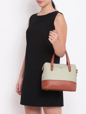 beige leatherette (pu) regular handbag - 16502372 - Standard Image - 5