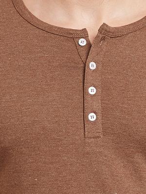 brown solid t-shirt - 16502431 - Standard Image - 5