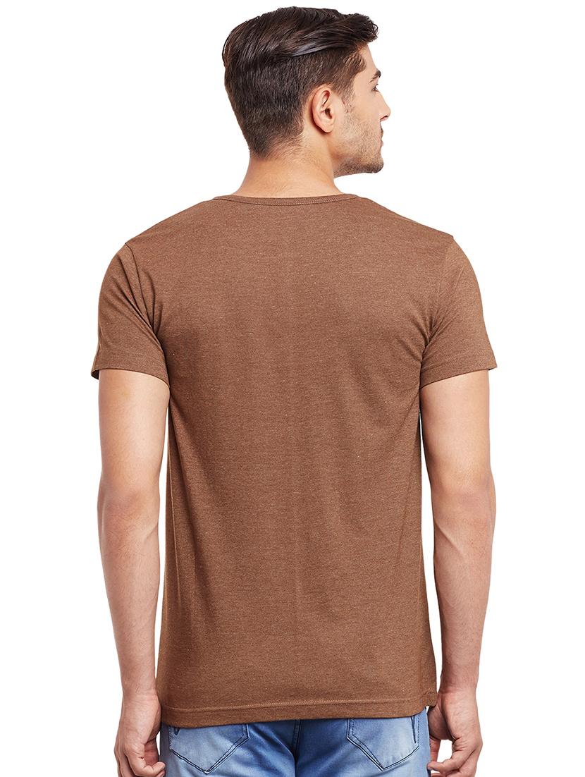 brown solid t-shirt - 16502431 - Zoom Image - 3