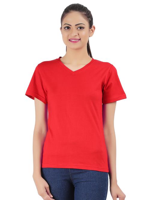 v- neck solid tee - 16502951 - Standard Image - 1