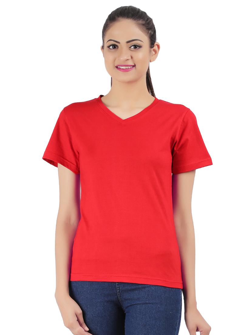 v- neck solid tee - 16502951 - Zoom Image - 1